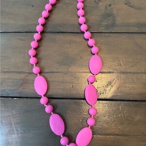 Vibrant Pink Beaded Chewelry Necklace
